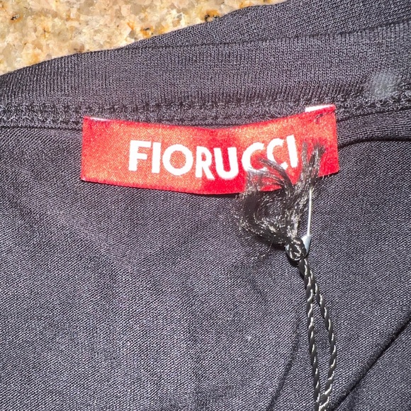 Fiorucci Crystal Rhinestone Logo Long Sleeve Top XS Black Sparkle Tee NWT - Picture 9 of 10